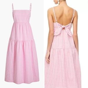 J. Crew Gingham Pink and White Dress 00
